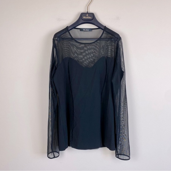 MaxMara Long Sleeve Sheer Top - Picture 1 of 8
